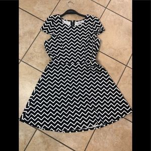 A black and white chevron dress